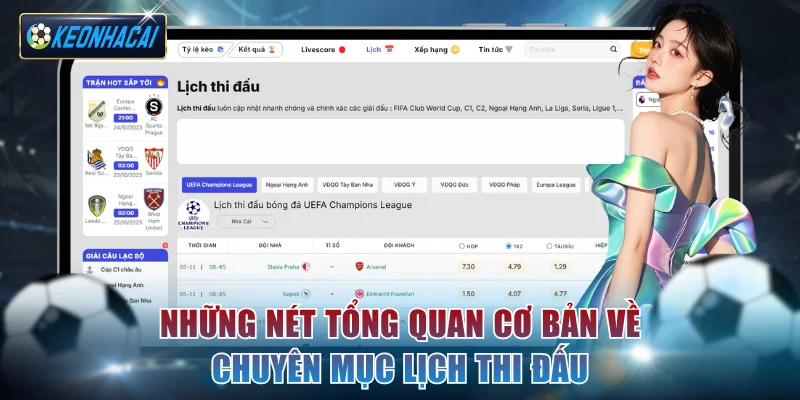 Những nét tổng quan cơ bản về chuyên mục lịch thi đấu